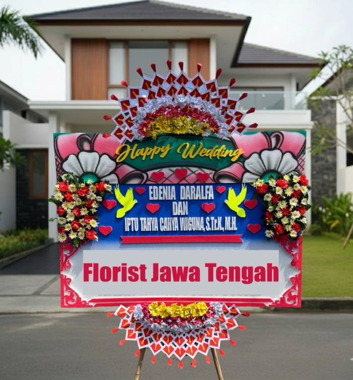 Bunga Papan Happy Wedding KDHW79